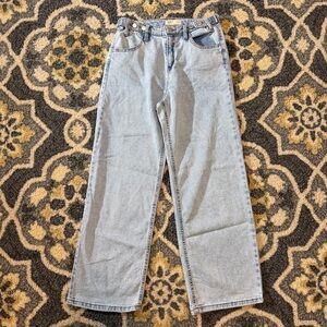 OAT New York High Rise Wide Leg Light Wash Jeans | Size 2